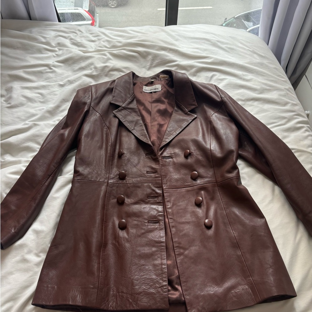 Brown David Benjamin Leather Jacket - image 2